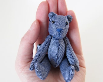 MADE-TO-ORDER ( 1 - 2 Weeks)-Bear Brooch-Denim