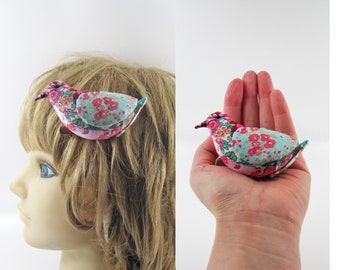 MADE-TO-ORDER ( 1 - 2 Weeks)- Large / Little Bird Hair Clip/ Brooch /Corsage (Hair Clip for Children & Adults) -Liberty Fabrics Patchwork