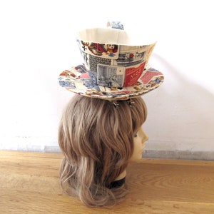 MADE-TO-ORDER 1 2 Weeks Giant Textile Teacup Fascinator Hair Clip Antique Playing Cards Print image 4