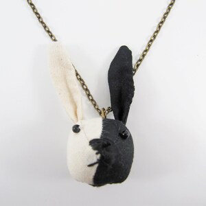 Bunny Necklace-Black & Unbleached colour Half