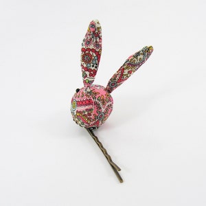 MADE-TO-ORDER 1 2 Weeks Bunny Hair Clip-Liberty Tiny Floral Pink image 5