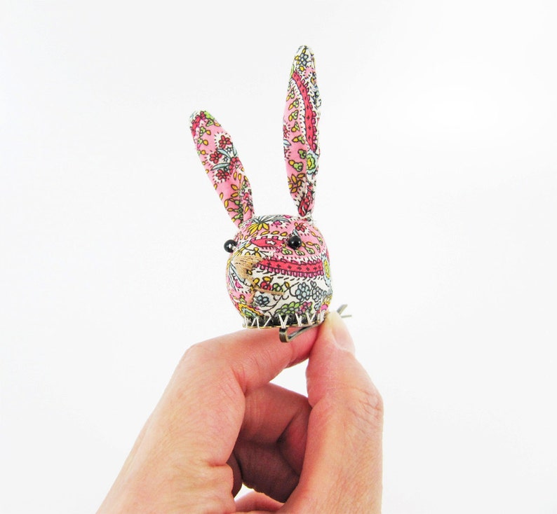 MADE-TO-ORDER 1 2 Weeks Bunny Hair Clip-Liberty Tiny Floral Pink image 3