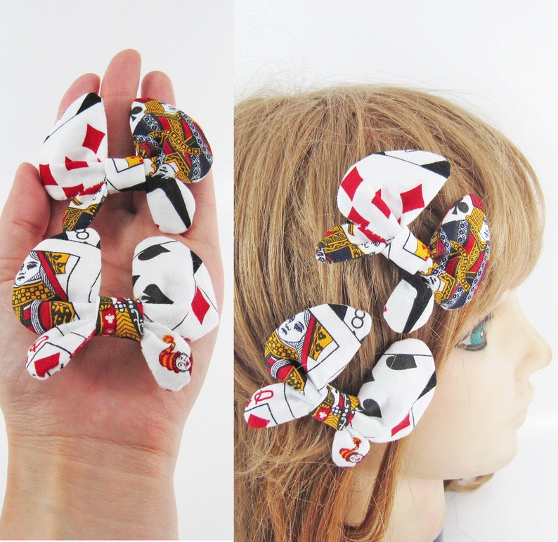 Butterfly Bow Barrette-Playing Cards image 1