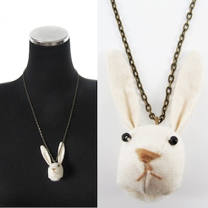 MADE-TO-ORDER ( 1 - 2 Weeks)- Bunny Necklace-Unbleached colour