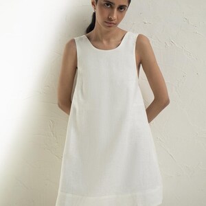 Hemp Trapeze Dress A Line Loose Fit Minimalist Summer Dress Eco Friendly Natural Fabric Casual Sustainable Clothing for Women