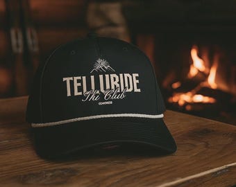 Telluride Colorado Ski Club Rope Trucker Hat Mountain Hippie Cap