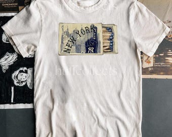 NYC Skyline Matchbox Logo Graphic T-Shirt New York Fan Old Money