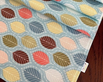 Modern Floral Table Runner: Blue Leaf Print, Farmhouse Decor (12x42)