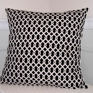 Black Pillow Cover, Geometric Throw Pillow Cover, Black & White Cushion Cover, 18x18 Waverly Throw Pillow