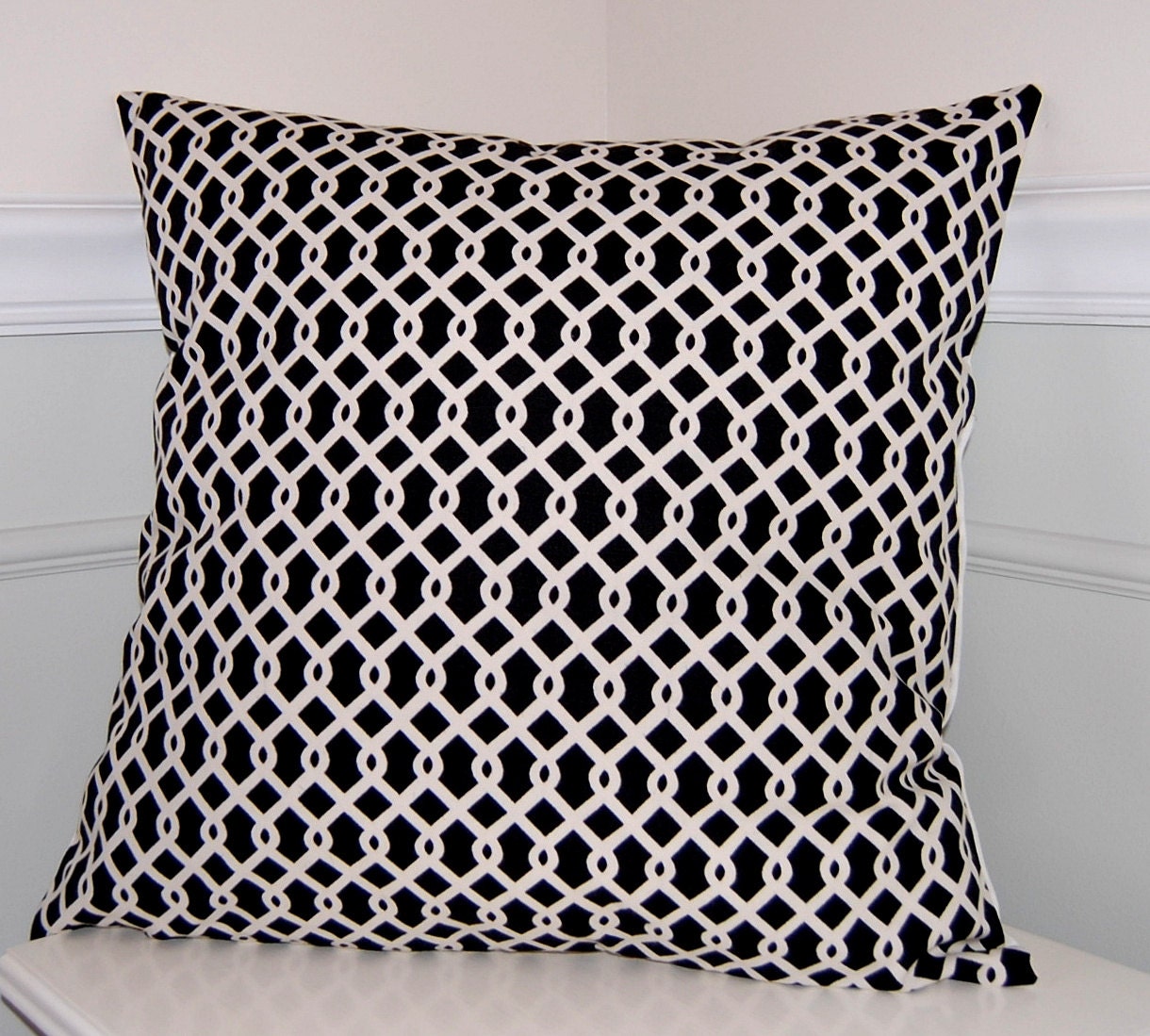Black Pillow Cover Geometric Throw Pillow Cover Black & Etsy