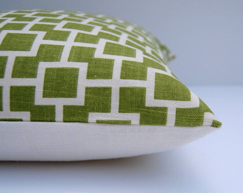 Green Geometric Pillow Cover Green Throw Pillow 18x18 Etsy