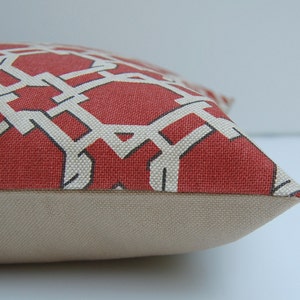 Brick Red Geometric Pillow Cover, Rust Tan Throw Pillow, 18x18 Pillow, Brick Red Geometric Cushion Cover