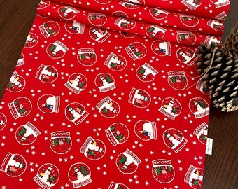 Holiday Table Runner, Christmas Snow Globe Table Runner, Christmas Holiday Table Decor, Snowmen Table Runner