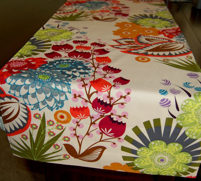 Modern Floral Table Runner Table Cloth Autumn Table Runner 13x86 Floral Table Runner
