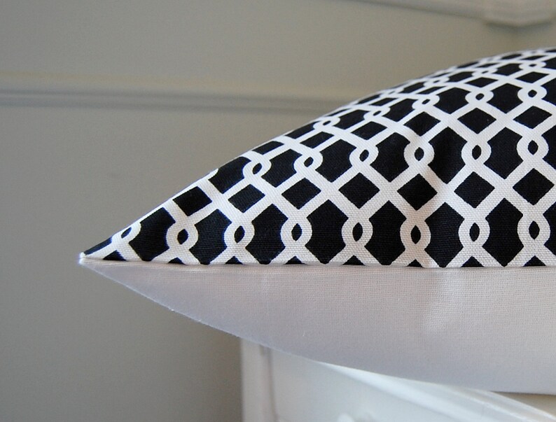 Black Pillow Cover Geometric Throw Pillow Cover Black & Etsy