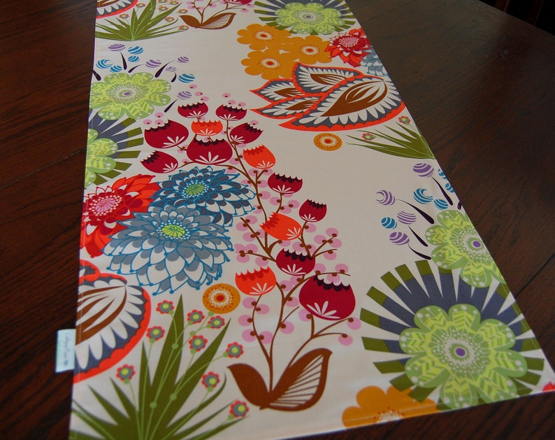 Modern Floral Table Runner Table Cloth Autumn Table Runner 13x86 Floral Table Runner