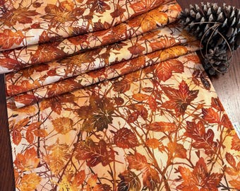 Fall Table Runner, Autumn Leaves Table Runner, 13x72 Table Runner, Red Gold Orange, Brown Table Runner, Fall Table Decor, Thanksgiving Decor