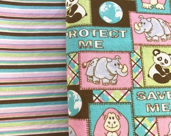 Baby Animal Fabric Bundle, Protect Me Fabric by David Textiles, Panda Fabric, Juvenile Fabric, Little Girl Fabric, 100% Cotton Quilt Fabric