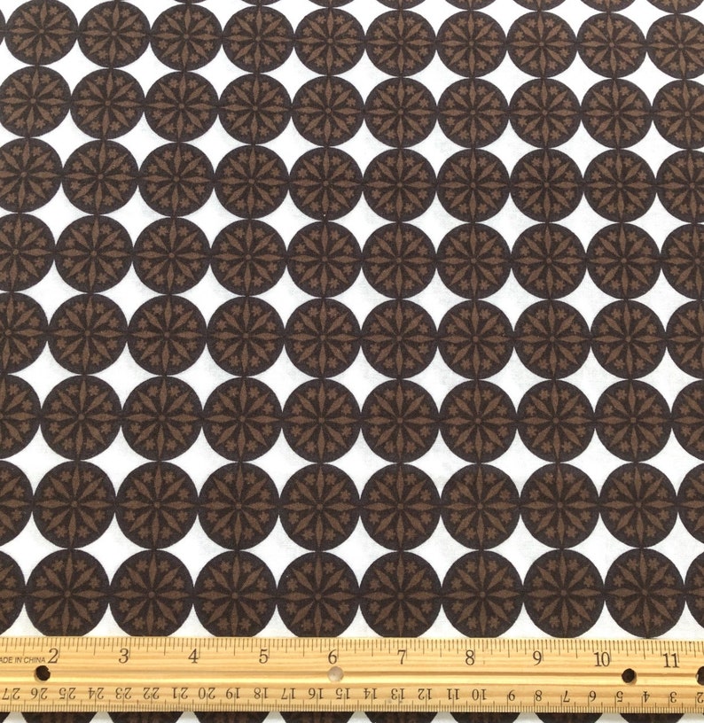 Black Medallion Fabric Brown Medallion Fabric Brown Quilting Fabric Pattern CX4312 Michael Miller Snow Dots