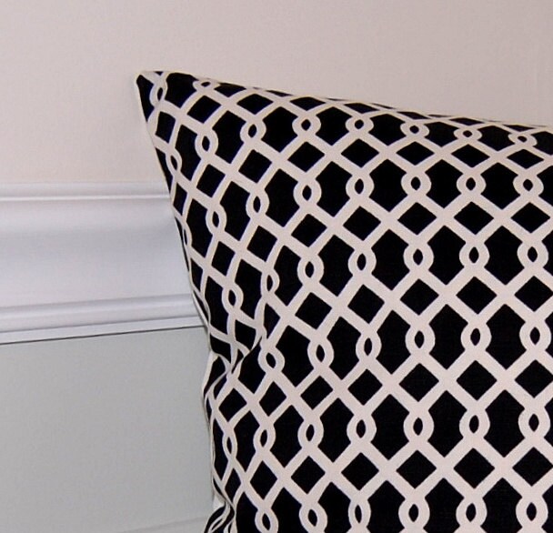Black Pillow Cover Geometric Throw Pillow Cover Black & Etsy