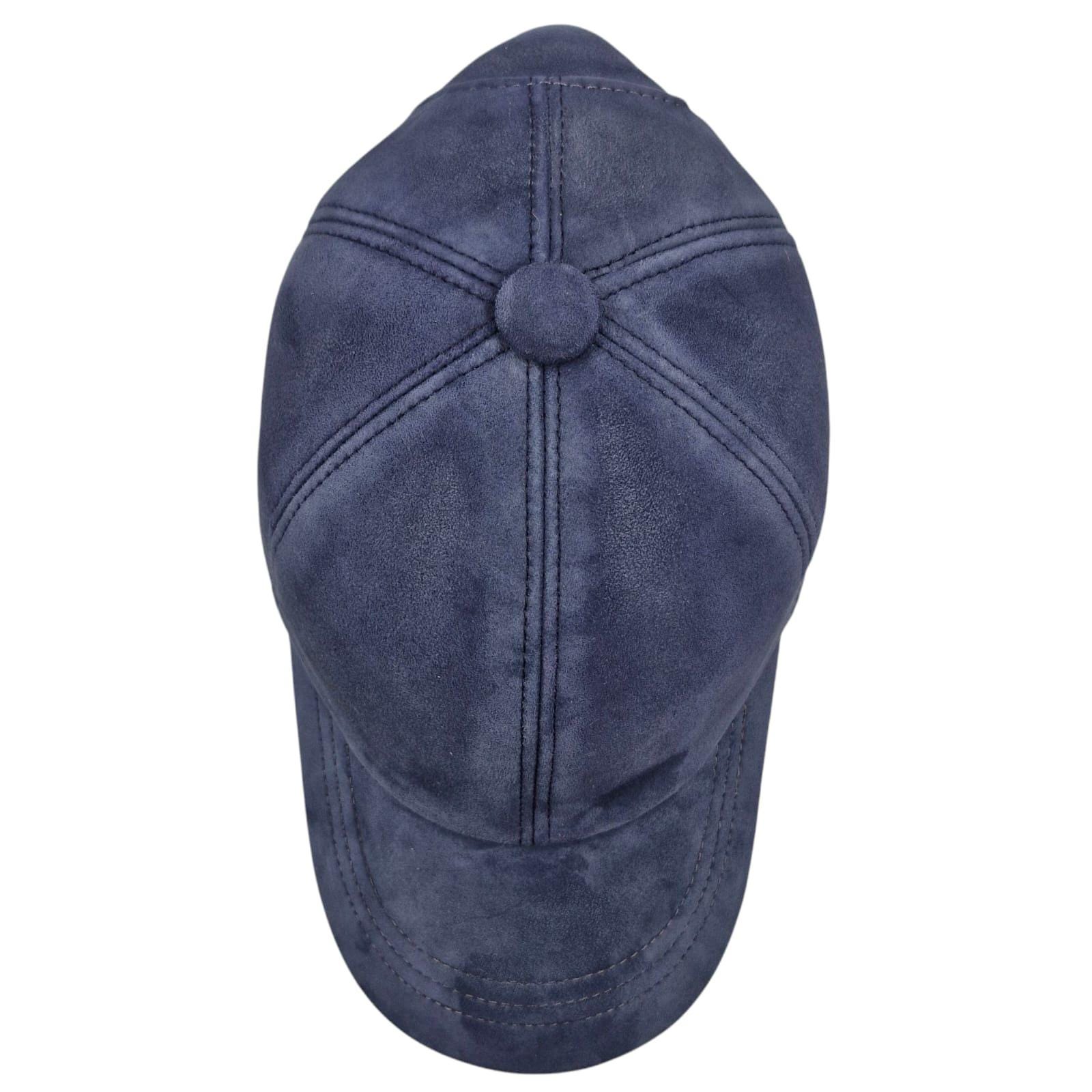 Genuine Suede Leather Cap Midnight Blue Leather Baseball Cap Handmade Handcrafted Suede Leather Baseball Cap, Adjustable Unisex  main image 4