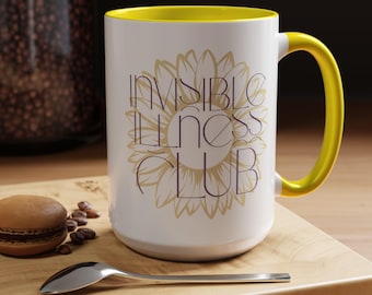 Invisible Illness Club Mug | Spoonie Mental Health Awareness Gift | Chronic Illness Coffee Cup | Disability Pride Mug | Purple Accent