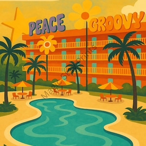 Fairytale Resort Poster/ Inspired by Pop Century Resort/ Storybook-Style Disney Wall Art Print