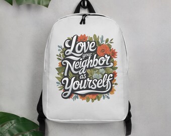 Floral Quote Backpack: Inspirational Kindness Bag for School