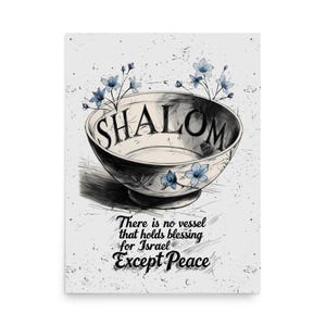 Hebräische Shalom Wandkunst – Inspirierendes jüdisches Poster für Zuhause oder im Büro