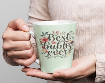 Floral Bubby Ever Latte Mug – Judaica Gift for Grandmother