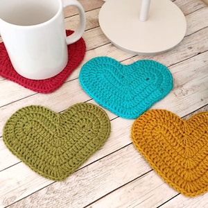 Schema uncinetto sottotazza a cuore | PDF istruzioni passo passo facili ITA/ENG | Decorazioni tavola | Modello sottobicchiere crochet