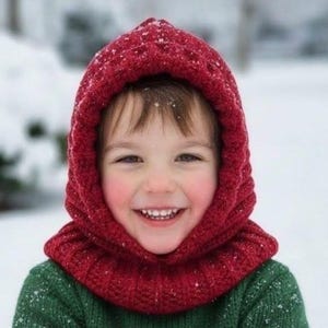 Easy hooded cowl crochet pattern - hood & neckwarmer pattern PDF - multisize