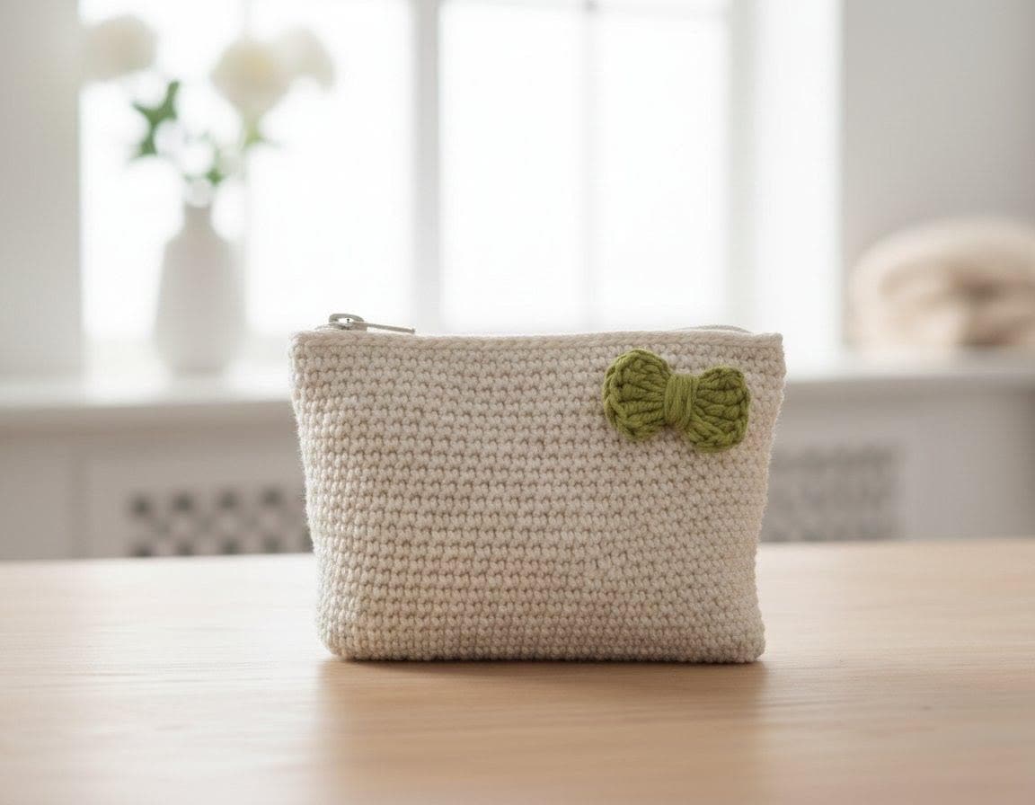 26 Crochet Makeup Bag Patterns with Clutches, Pouches, and Holders 4 Crochet Bow Pouch Easy Makeup Bag Tutorial Zipper