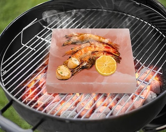Himalayan Salt Cooking Plate: Mineral-Rich Slab for Grilling, BBQ - 8x8x1 Inch
