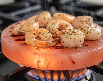 Himalayan Pink Salt Cooking Block: 8" Mineral-Rich Grilling Plate