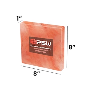 9 Himalayan Pink Salt tiles 8x8x1 for 4 sq ft pink salt wall panel in your home, spa, and sauna.
