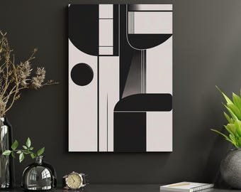 Abstract Black and White Wall Art | Modern Digital Print | Minimalist ...