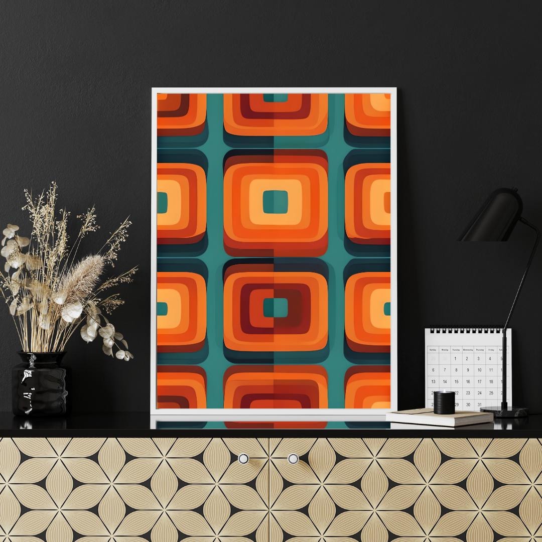 Bauhaus Ovale Colorful Shapes Poster, Mid Century Modern Wall Art ...