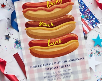 Mall för inbjudan till grillfest den 4 juli, inbjudan till varmkorvfest, grillinbjudan till självständighetsdagen, grillinbjudan till 4 juli, inbjudan till fjärde juli