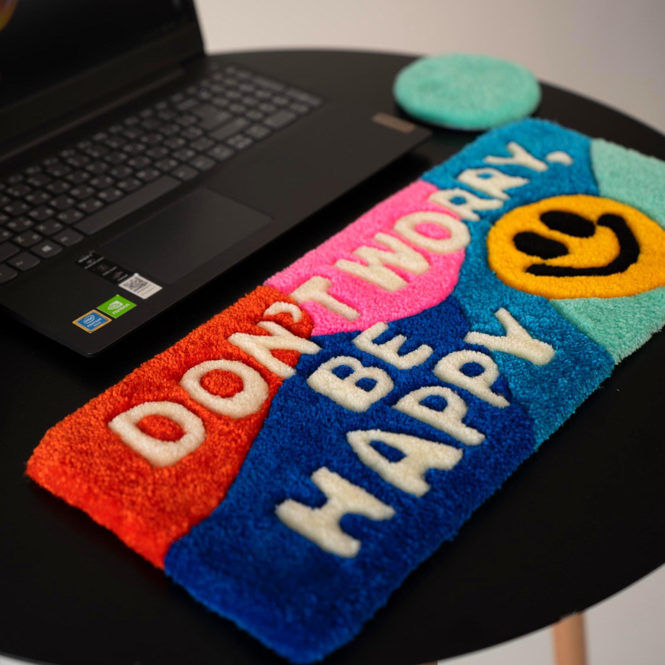 Keyboard Rug, Tufted Wrist Rest Desk Mat, Colorful Dopamine Decor