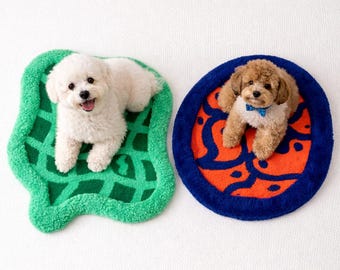 ハワイアンビーグル、犬用マット、ペット用ラグ、花柄、フェルトフロア