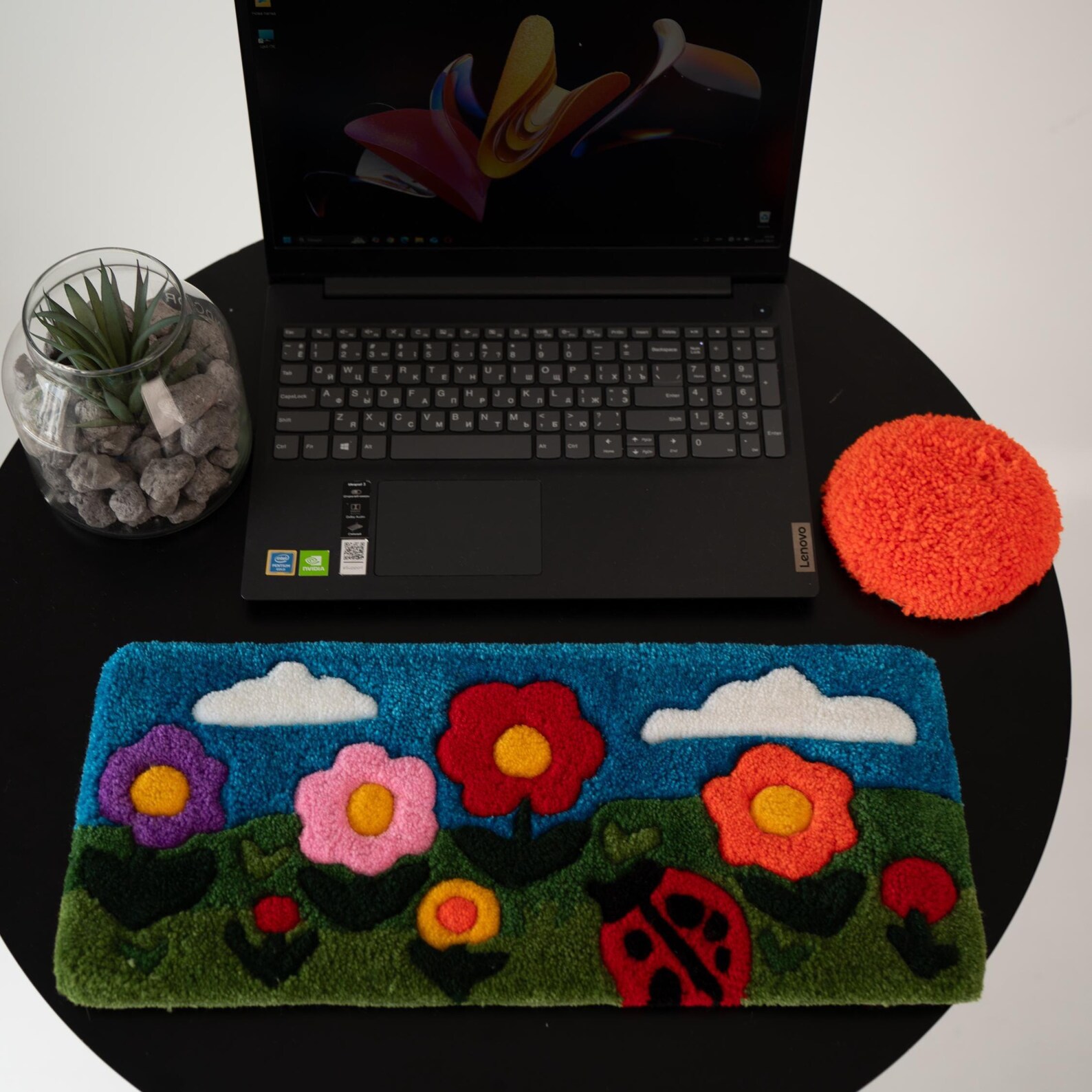 Keyboard Rug, Blossom Glade Rug, Wrist Rest, Floral Desk Mat, Cubicle ...
