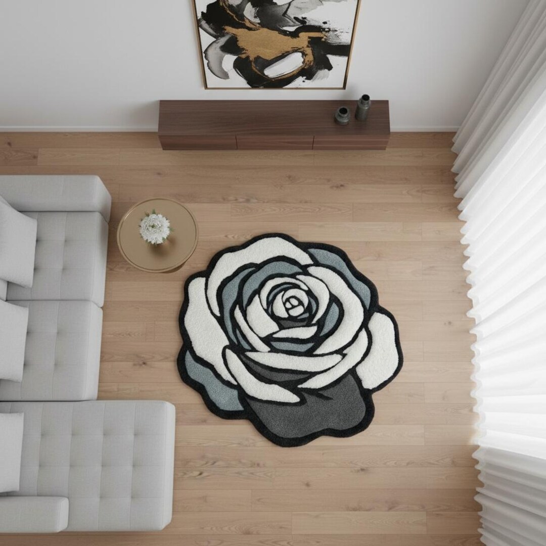 Cottagecore Rose Rug, Floral Tufted Rug, French Decor Rug, Chateaucore ...
