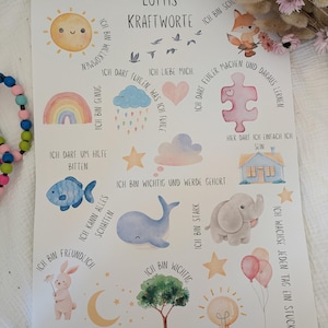 Personalisiertes Affirmationsposter A3 | Poster Affirmationen für Kinder | positive Glaubenssätze | Geschenk Kinder |Deko Kinderzimmer