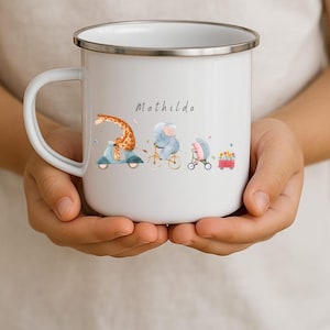 Enamel mug for children, children&#39;s mug with name, children&#39;s gifts, school enrollment, kindergarten, small children&#39;s mug, enamel mug for children