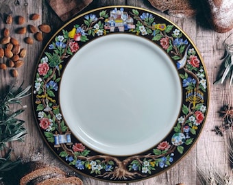 Vintage Woodmere China Tree of Life Plate – Judaica Decorative Collectible Dish, Jewish Heritage Wall Art, Floral Symbolic Dinnerware