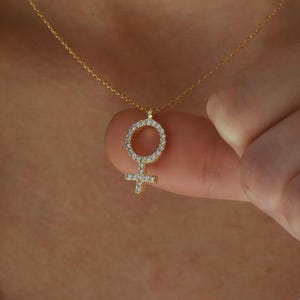 925 Sterling Silver Feminist Necklace, Female Symbol Necklace, Feminist Venus Necklace, Gender Symbol Necklace, Women Sign Necklace