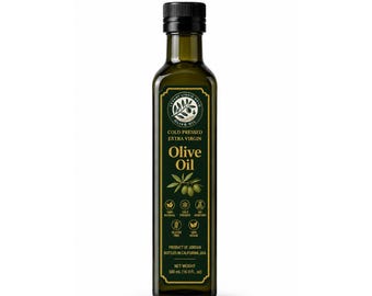 Jordańska oliwa z oliwek extra virgin | Tłoczona na zimno organiczna oliwa z oliwek Ajloun (750 ml)