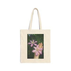 Floral Canvas Tote Bag - Vintage Botanical Photo Print - Eco-friendly Cotton Shopper - Plant Lover Gift - Reusable Tote Bag