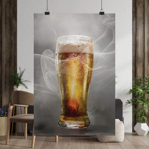Beer Matte Vertical Poster - Vintage Beverage Wall Art, Retro Bar Decor, Gift for Beer Lovers, Man Cave Sign, Pub Decoration